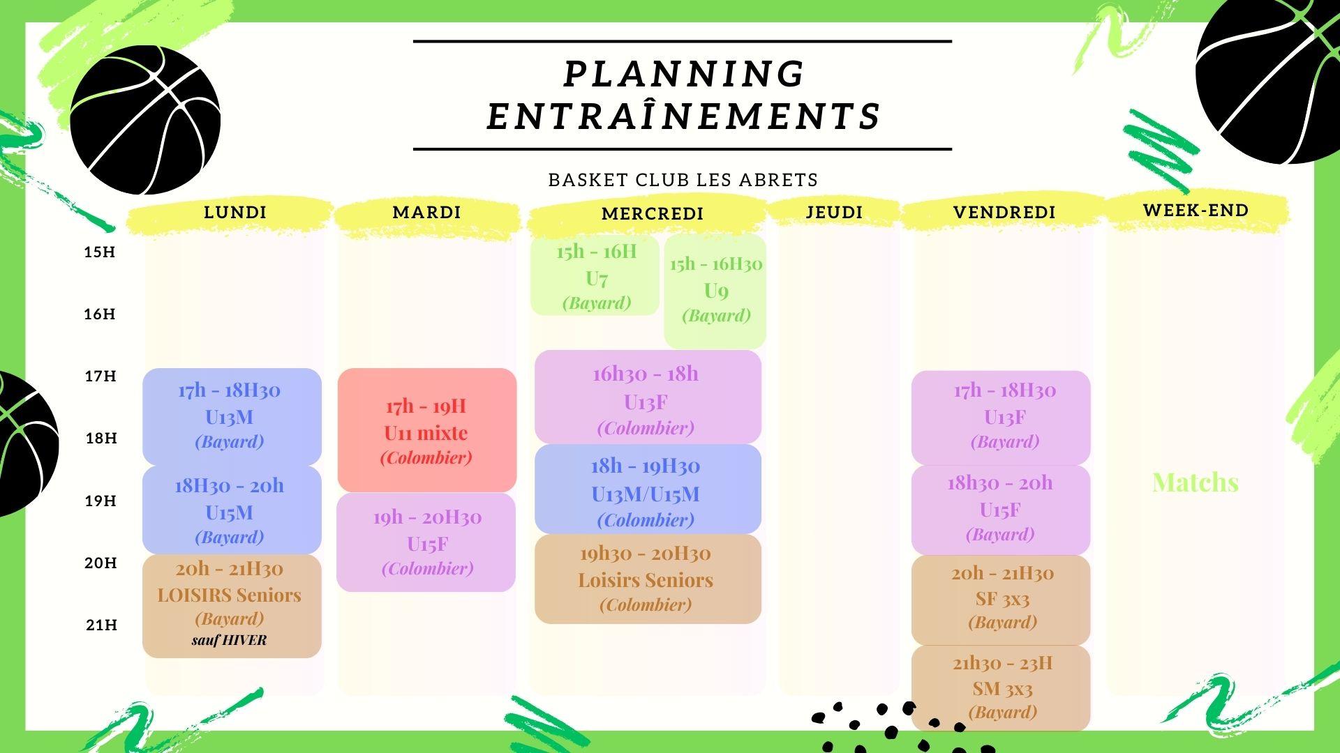 Planning basket bcla 2024 2025